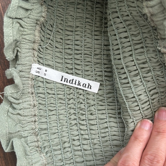 Selfie Leslie 2 Piece BoHo Skirt & Shirt Sage Green Size US Small & AU 8 - Picture 10 of 11